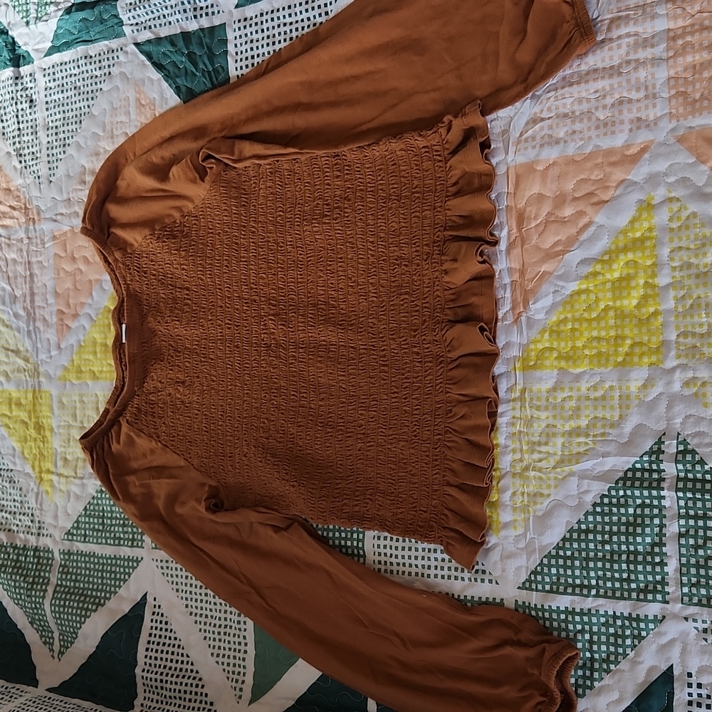 Old Navy Girls Ruched Long Sleeve Top